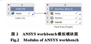 图 2  ANSYS workbench模拟模块图 