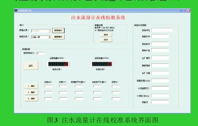 图3 注水流量计在线校准系统界面图