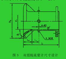 图 3 　双纽线流量计尺寸设计