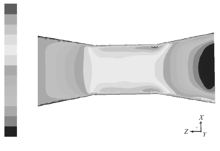 图8 入口速度为0.1m/s的速度云图Figure 8 Contour of 0.1m/s inlet velocity
