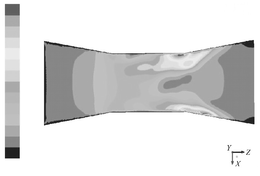 图1 2 入口速度为0.1m/s的速度云图Figure 12 Contour of 0.1m/s inlet velocity