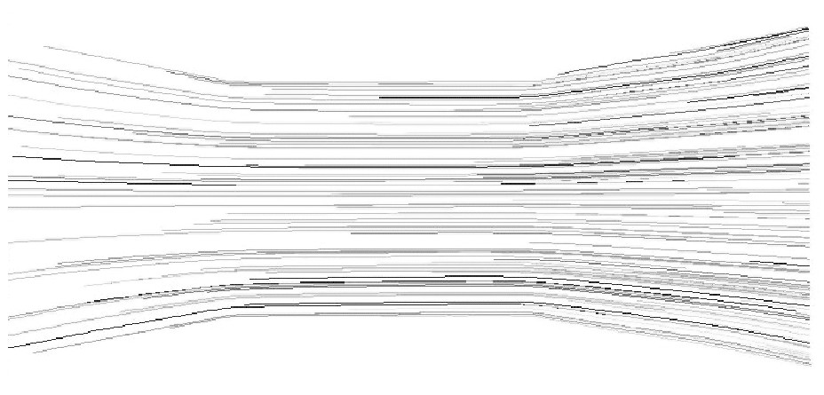 图1 5 入口速度为5.0m/s的轨迹图Figure 15 Pathlines of 5.0m/s inlet velocity