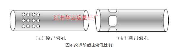 图3 改进前后出液孔比较