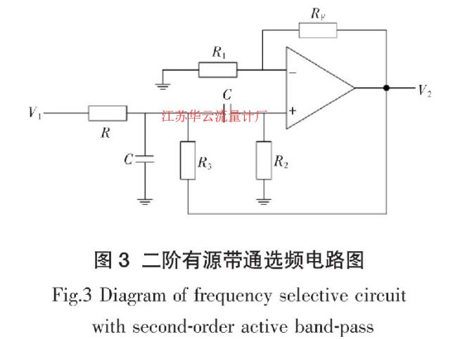 图3 二阶有源带通选频电路图