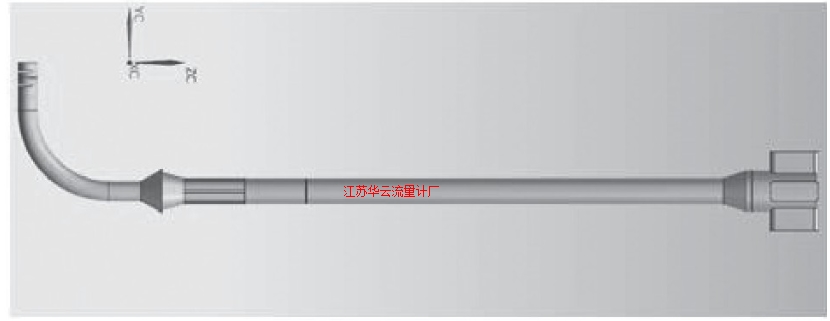 图2 旁路管流量计水体模型Fig.2 Water model of bypass tube flowmeter
