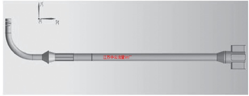 图2 旁路管流量计水体模型Fig.2 Water model of bypass tube flowmeter